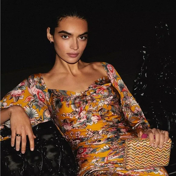 Anthropologie Ranna Gill Ruched Floral Mini Dress - Picture 7 of 16